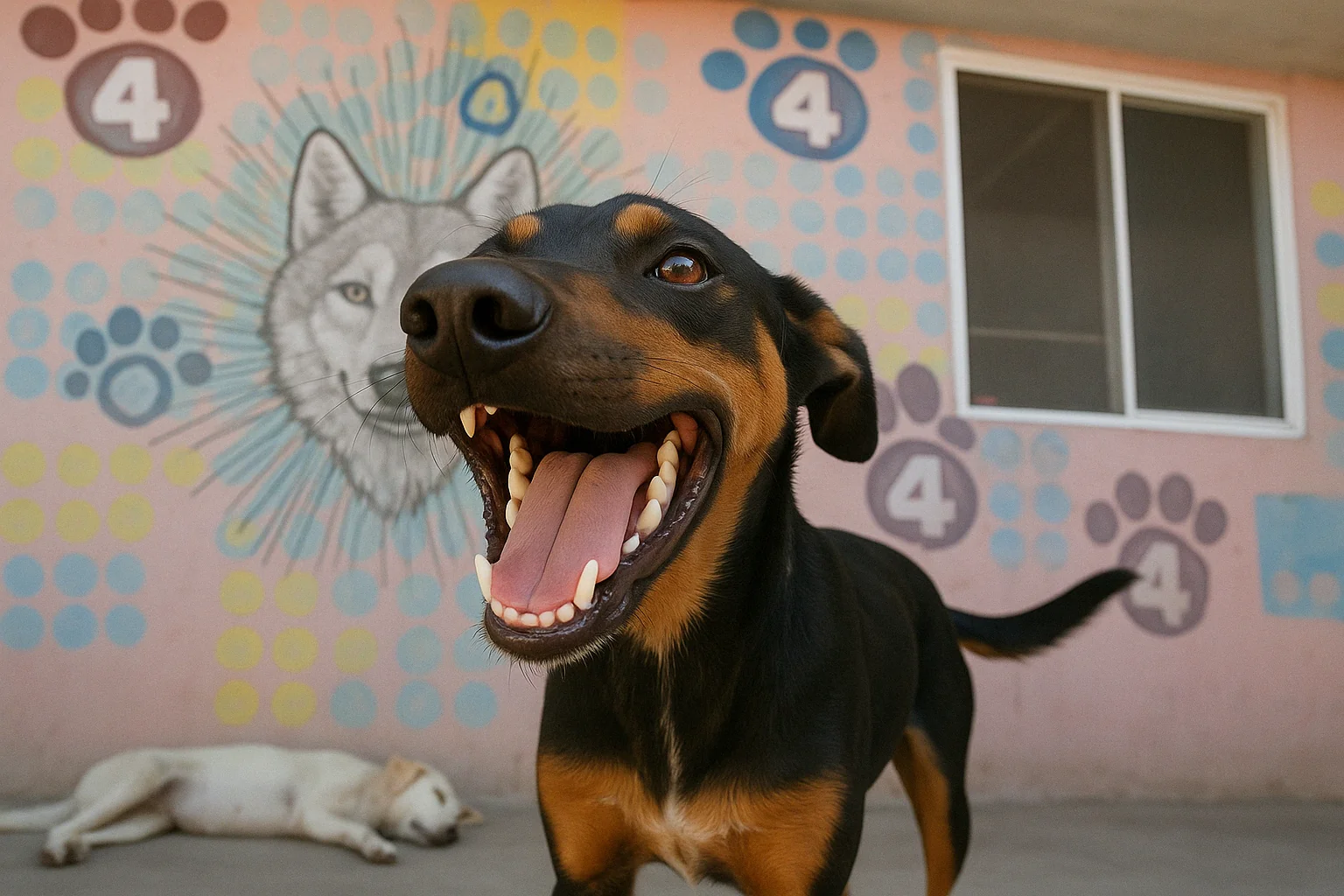 Perro Max negro y marron