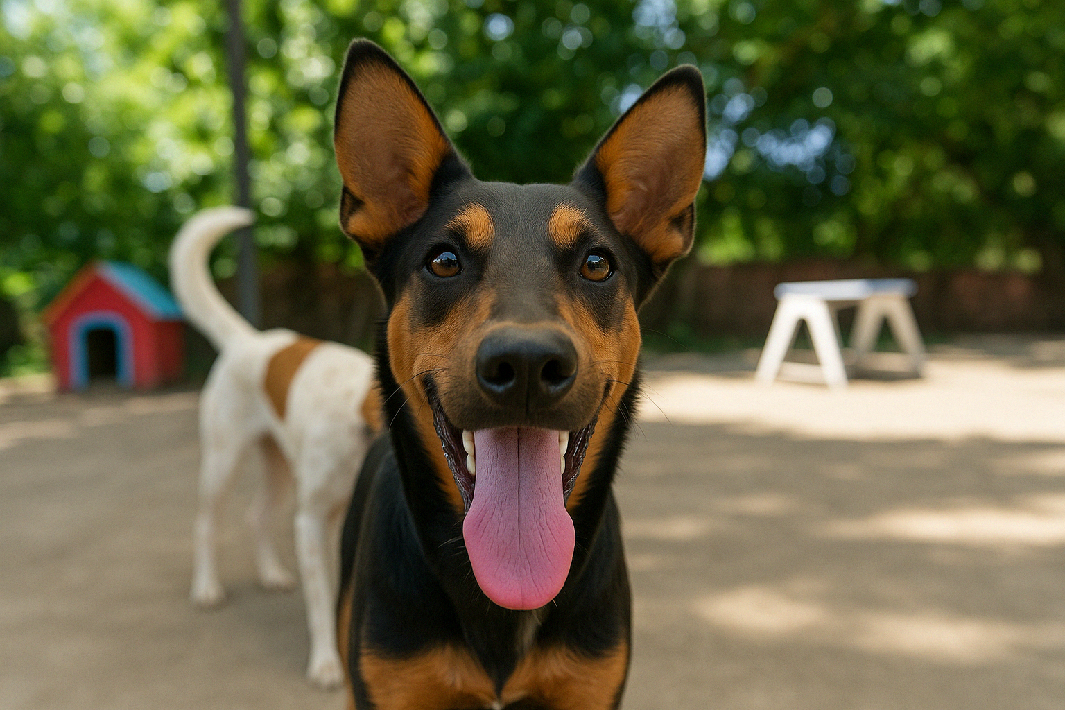Perro Max negro y marron