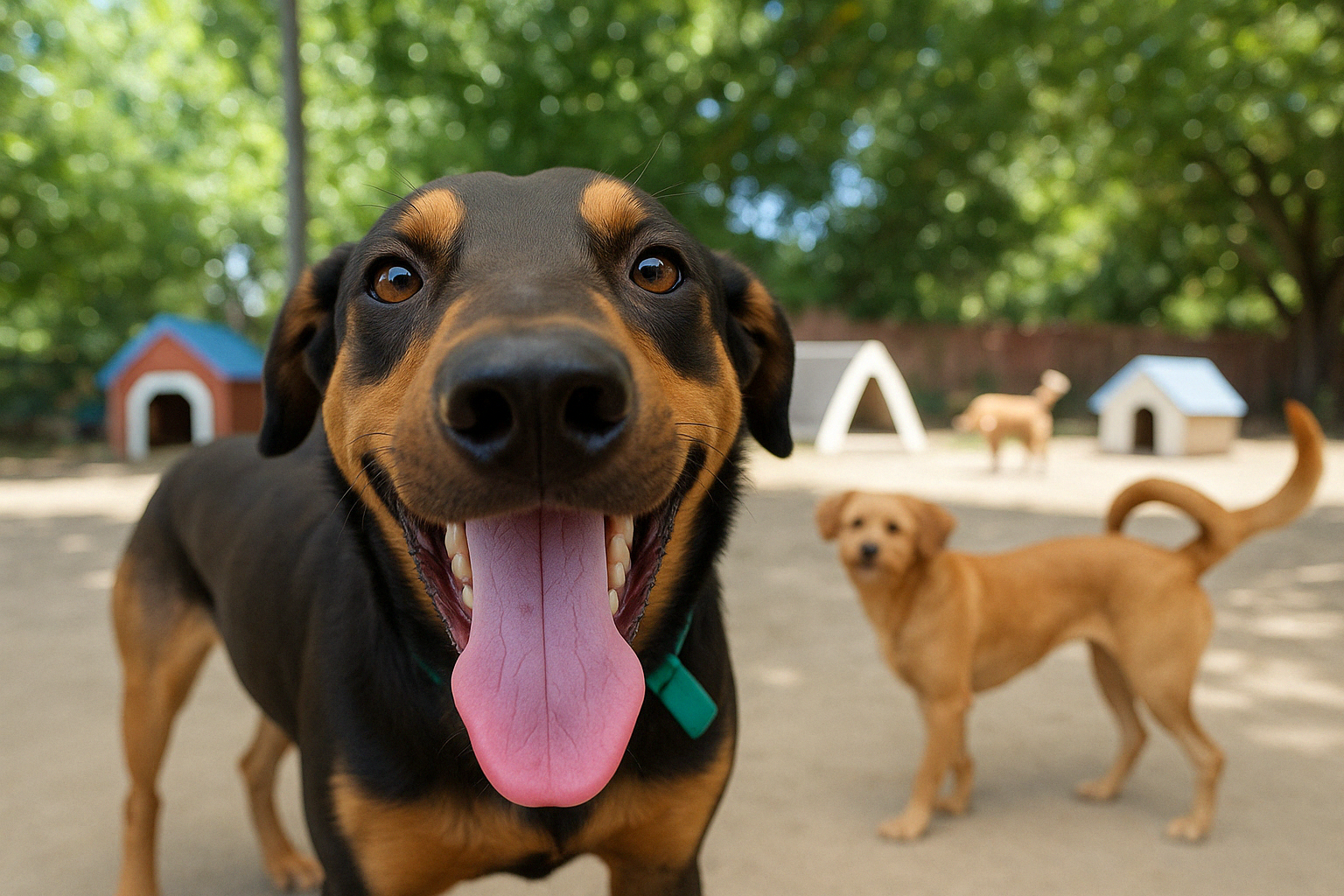 Perro Max negro y marrón
